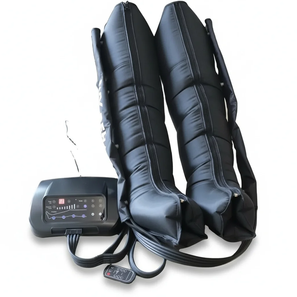 

Air Compression Massager, 4 Chamber Lymphedema Therapy System, Muscle Recovery Boots, Pneumatic Leg Compression, ISO13485