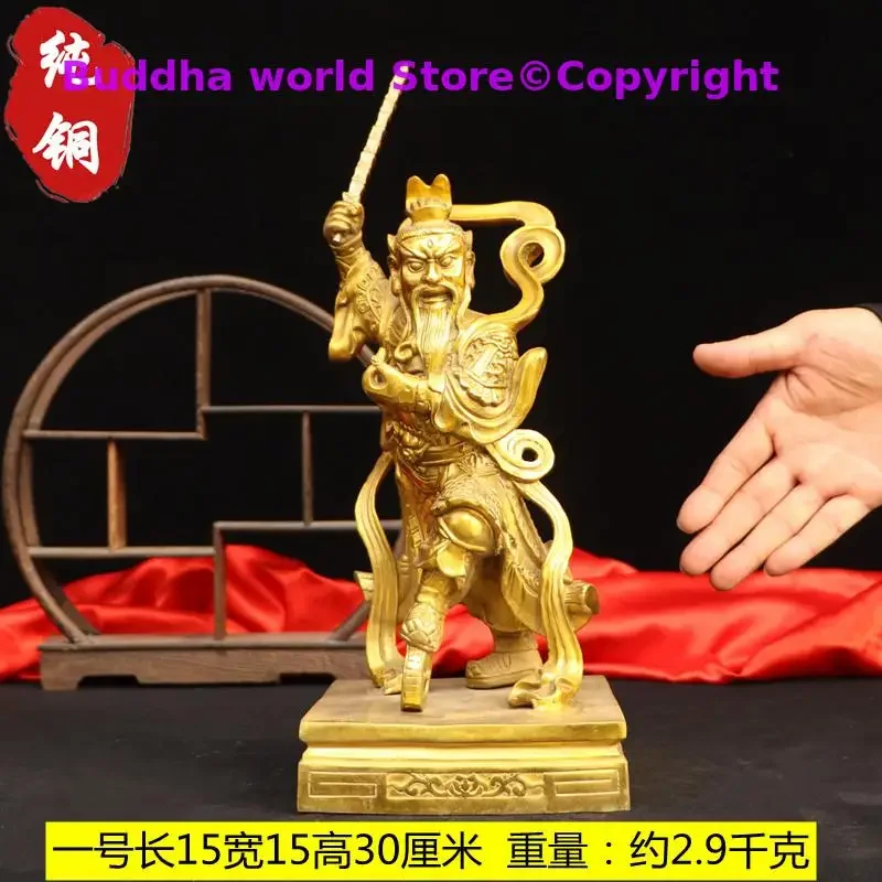 Southeast Asia Taoist Dharma god WANG LING GUAN copper Statue living room Company Demon subduing God exorcise evil spirits