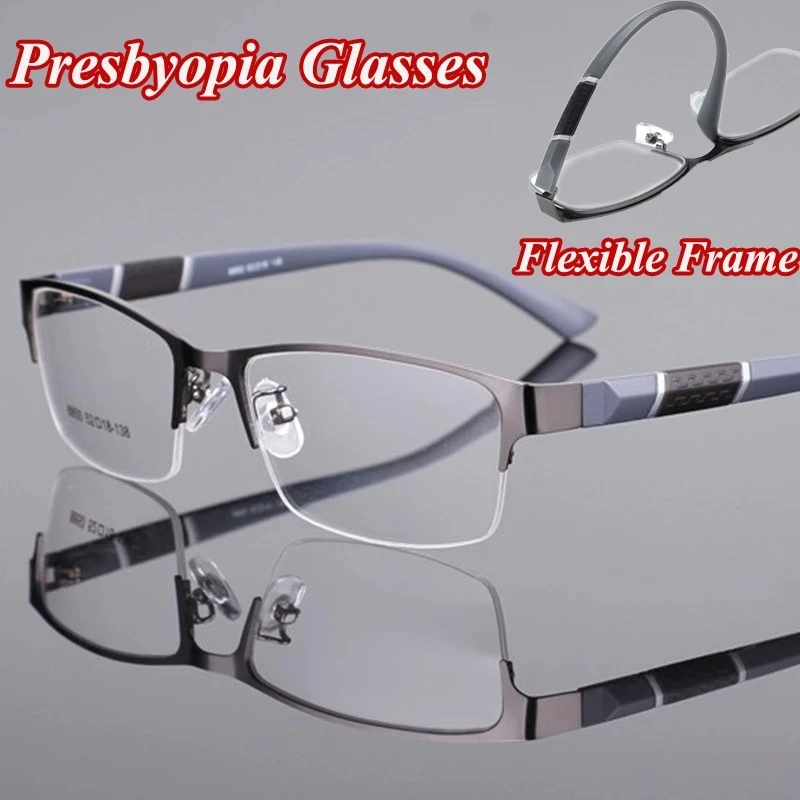 

FG металлические очки для чтения с защитой от синего света, очки для дальнозоркости, мужские деловые очки с диоптриями 0 + 1,0 + 1,5 + 2,0 + 2,5 + 3,0 + 3,5 + 4...