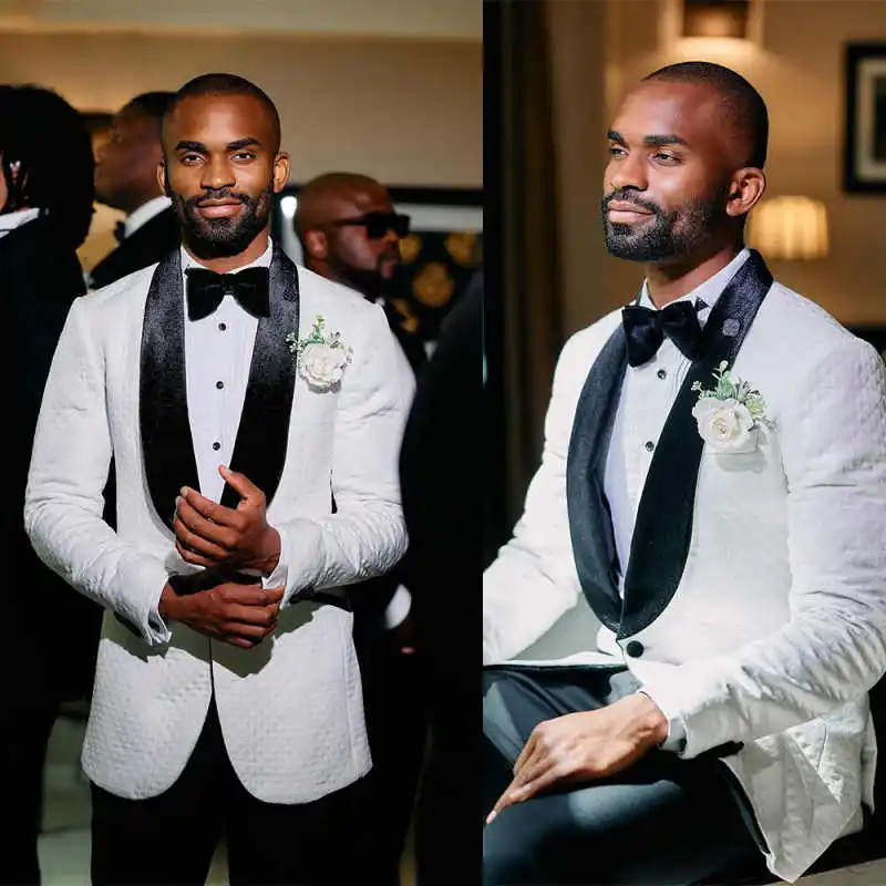 

Classic 2 Pieces Men Wedding Tuxedos Shawl Lapel One Button Pant Blazers Loose Fit Prom Male Party Customized Jacket