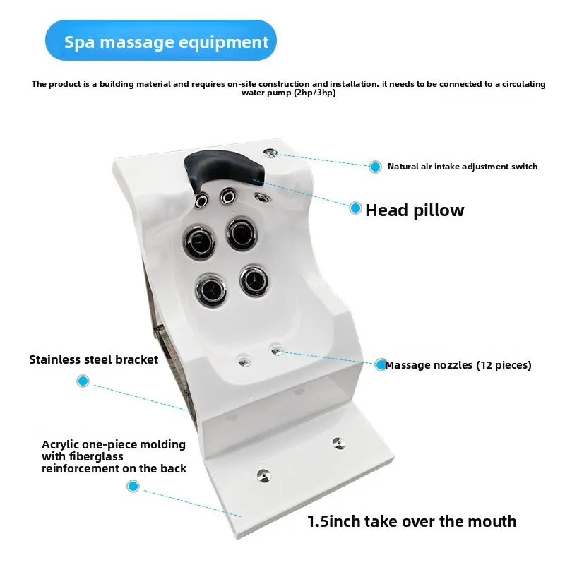 LMM Hot Spring SPA Spa Bed Bath Hydraulic Push Back Lounge Chair Impact Spray Acrylic Water Bed