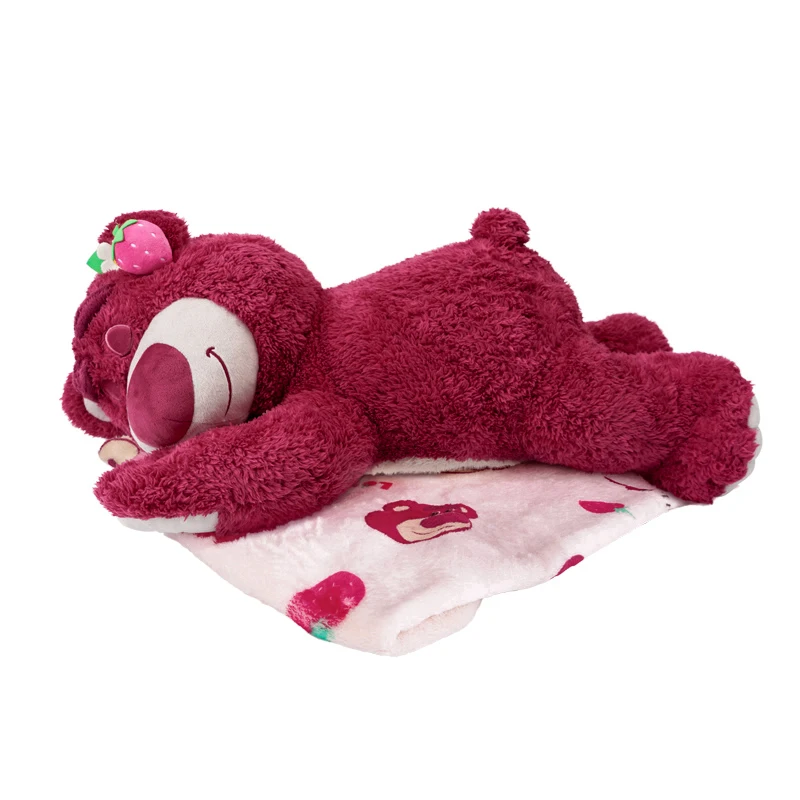 دمية ديزني لوتسو الدب القطيفة الرسمية-لعبة احتضان لطيفة معطرة بالفراولة مع مادة ناعمة هدية عيد ميلاد على طراز Hot Ins للفتيات