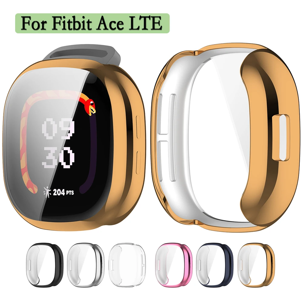 Watch Case For Fitbit Ace LTE Protective Shell Soft and Flexible TPU Cover With Screen Protector Watch Accessories