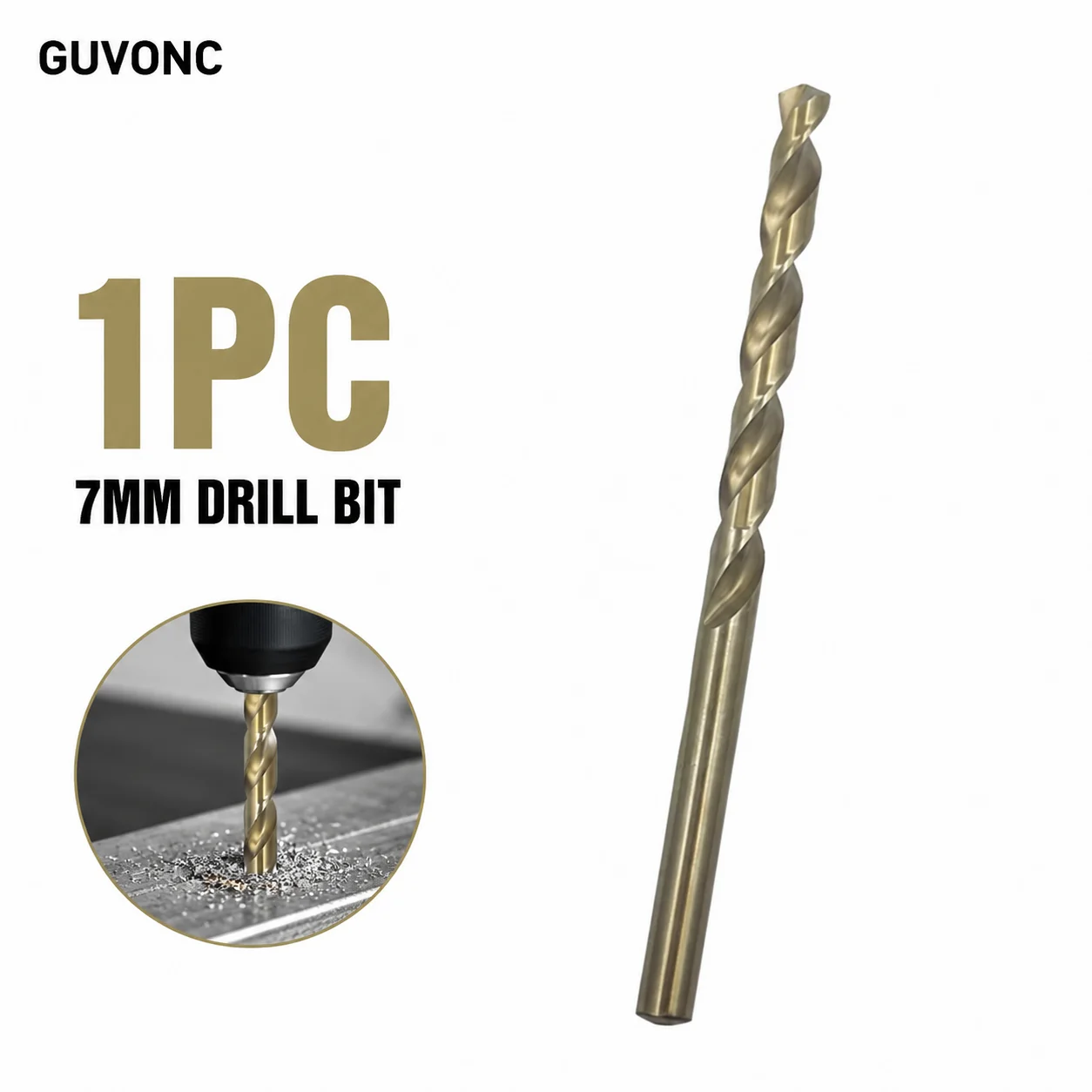 7mm High Hardness Twist Drill Bit Wear‑Resistant Spiral Flute Bit for Household & Industrial Drilling Work