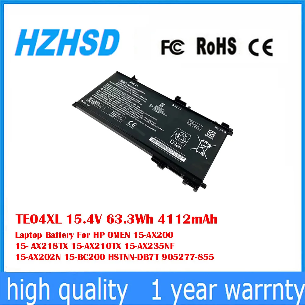 

TE04XL 15.4V 63.3Wh 4112mAh Laptop Battery For HP OMEN 15-AX200 15- AX218TX 15-AX210TX 15-AX235NF 15-AX202N 15-BC200 HSTNN-DB7T