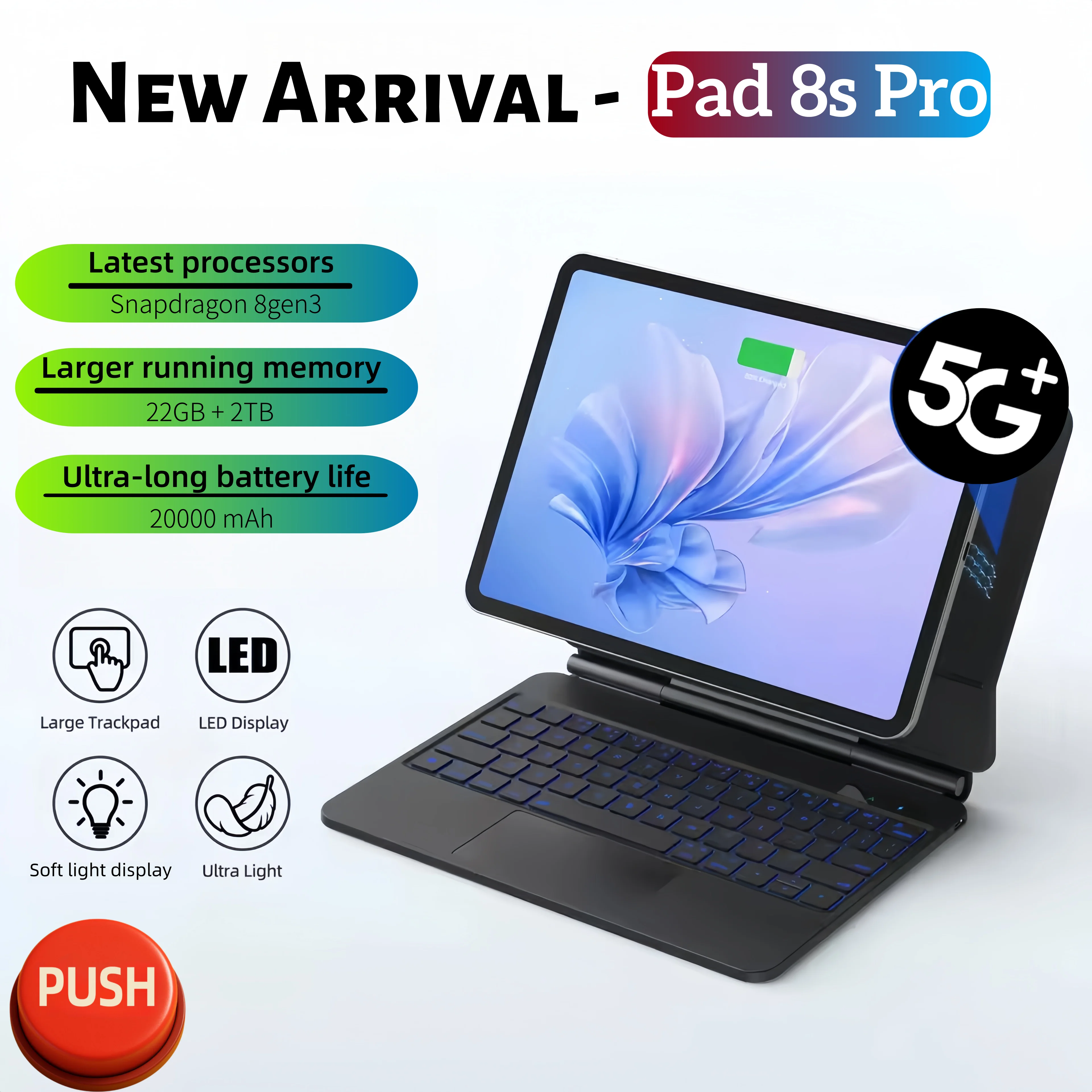 yZ[z2026NŐV O[o ^ubgpbh Android 14 Snapdragon 8Gen3 11C` \tgCgXN[ pbh8s Pro Ultra WiFi GPS WPS 5G PC