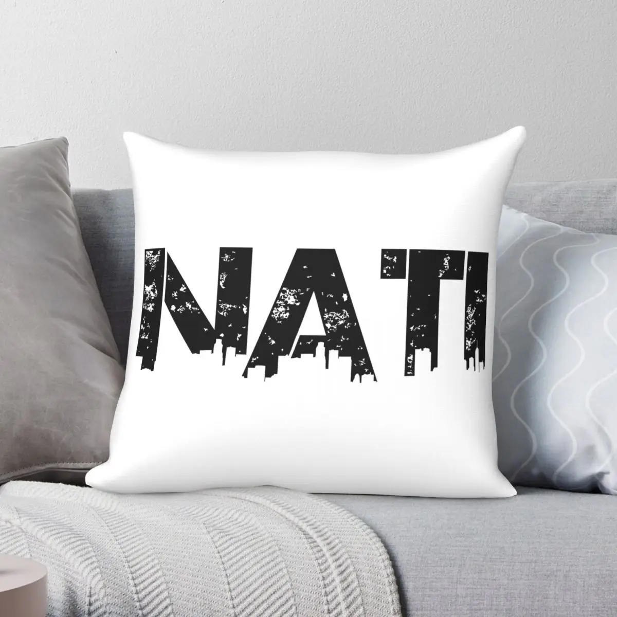 Nati Cincinnati Ohio Square Pillowcase Polyester Linen Velvet Pattern Zip Decorative Pillow Case Home Cushion Cover 45x45