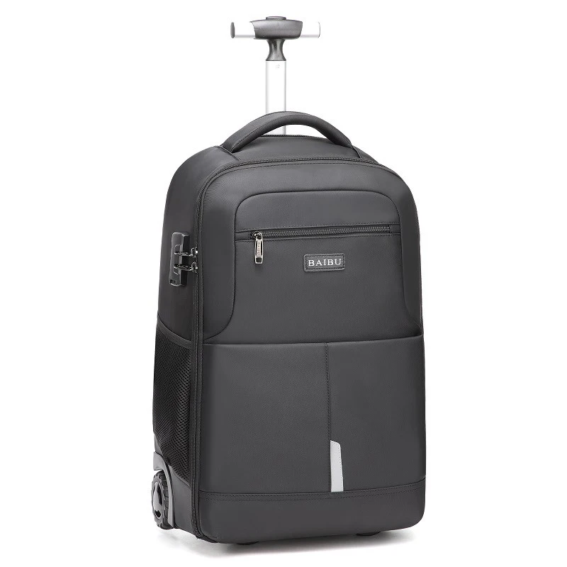 Nieuwe Pullable Rugzak Reizen Pull-Rod Bag Mannen Vrouwen Koffer Rugzak Trolley Bagage Tas Op Wielen Boarding tas