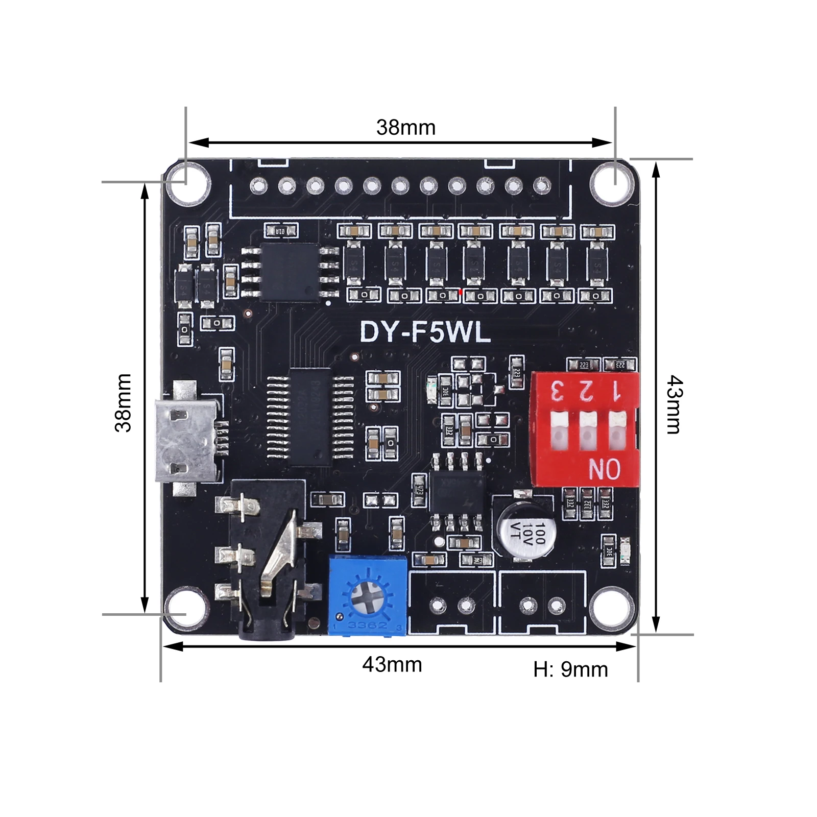 Mp3 Speler Geluidsmodule Voice Playback Board 5W Dc 3.7V/5V Muziek Eindversterker 32Mbit Flash Wav Uart Controller Voor Arduino