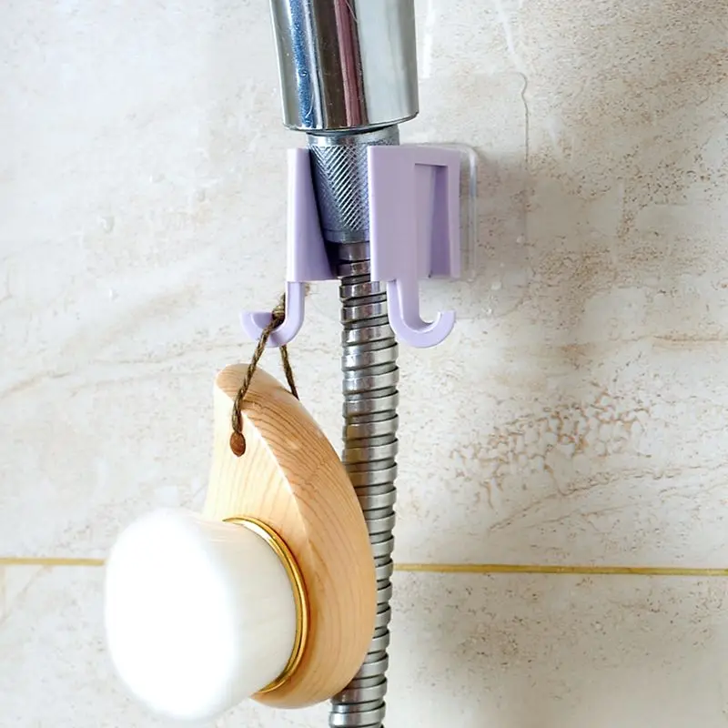 Adjustable Self-Adhesive Handheld Stick On Plastic Showerhead Holder Wall Mounted Bathroom Shower Holder Bracket ShowerSeat