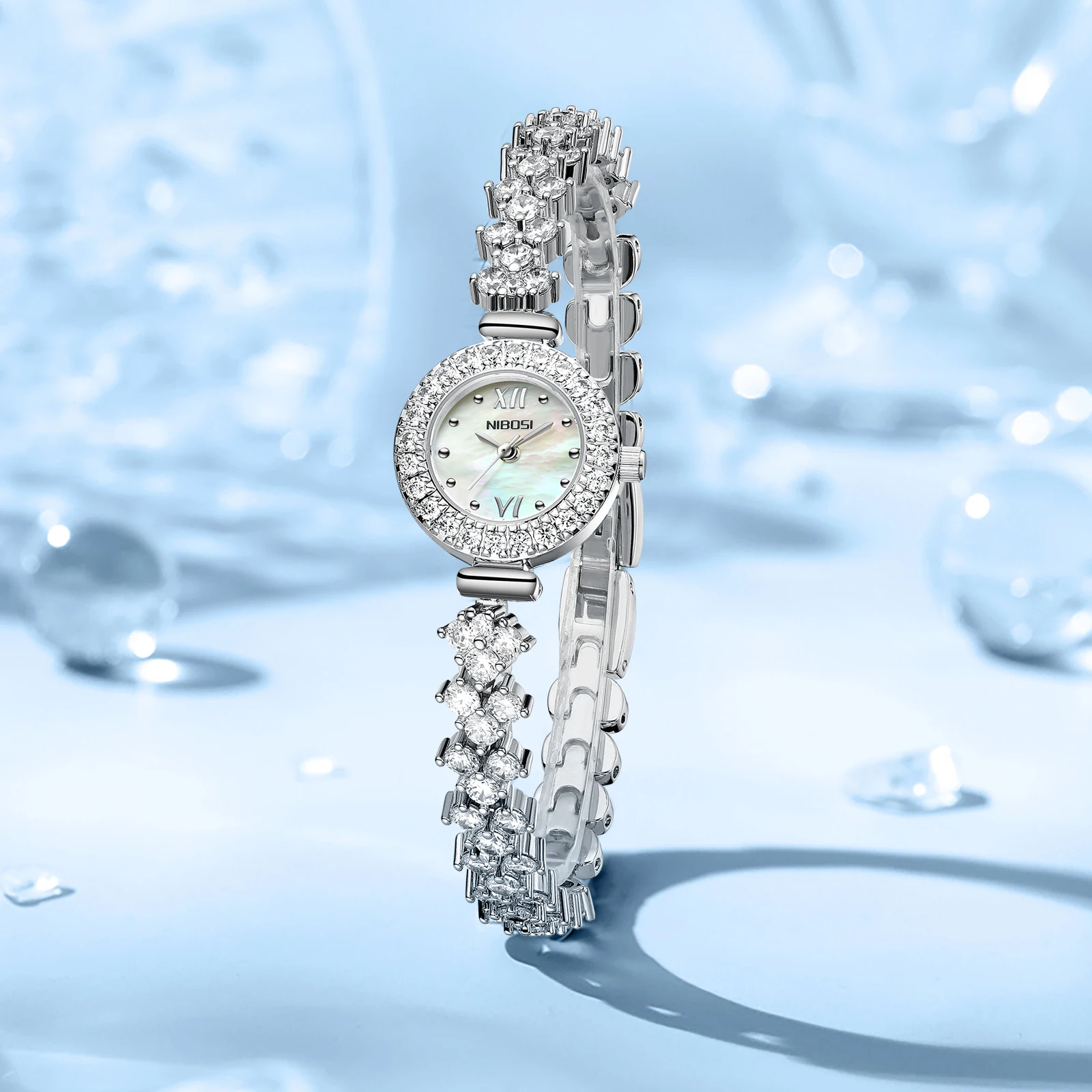 NIBOSI nuovi orologi di lusso di marca per donna orologio da polso in acciaio inossidabile con diamanti orologio da donna al quarzo impermeabile reloj mujer