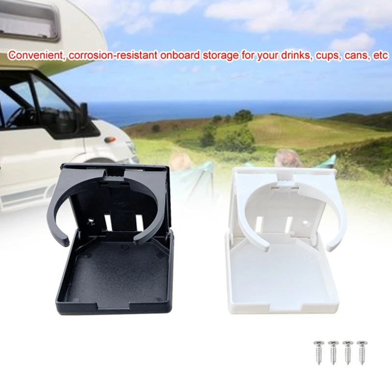 ABS plastica regolabile pieghevole tazza bevanda può portabottiglie supporto per Auto Auto barca camion RV Van Fishing Box (bianco)