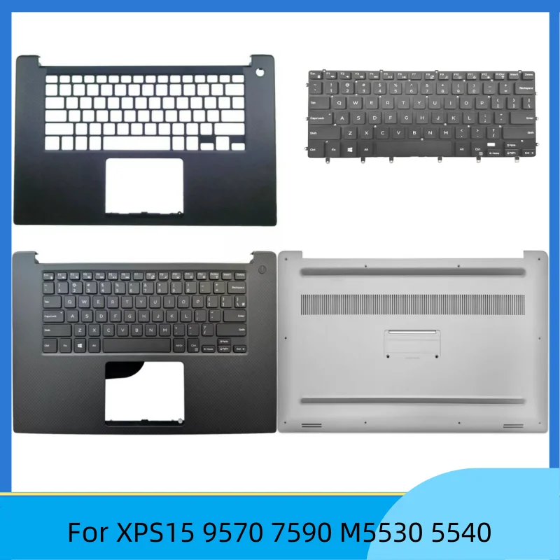 New For XPS15 9570 7590 Precision 5530 5540 Laptop Upper Case Palmrest Cover/keyboard/Bottom Base Cover D Shell Case