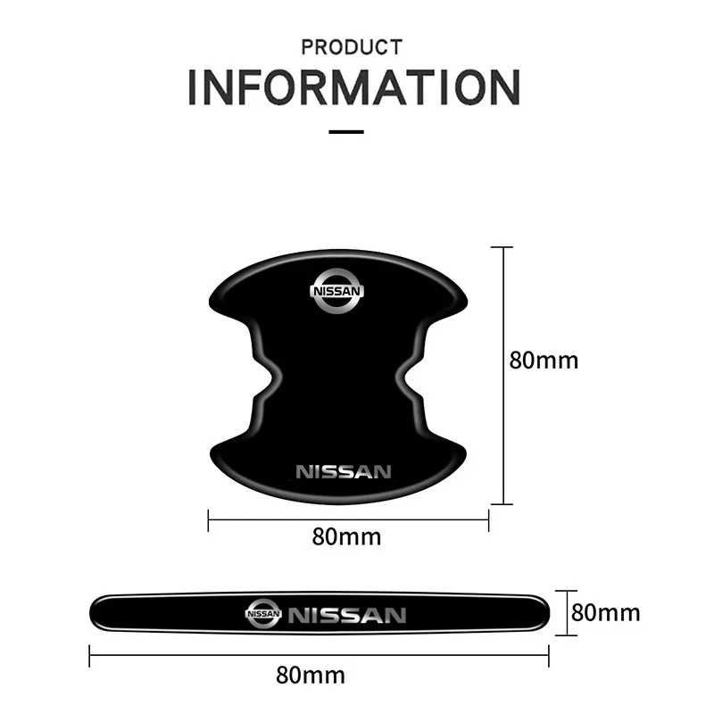 Car Door Bowl Handle Protector Film Sticker Accessories For Nissan GTR NISMO Qashqai Patrol X-trail Teana Navara Sylphy Juke
