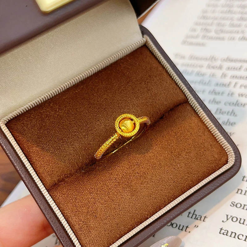 Anillo giratorio con cuentas de ojo de gato de Color 14 K a la moda para mujer, anillos abiertos de la suerte para fiesta de novia, regalos de joyería fina de compromiso de boda