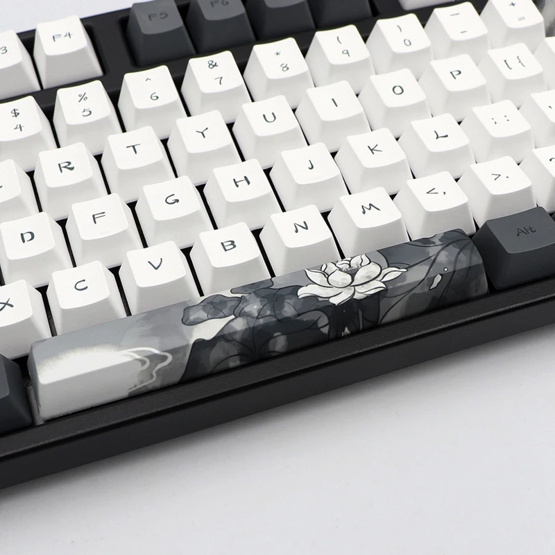 Imagem -04 - Chaves Conjunto Oem Perfil Tinta Lotus Keycap Pbt Tintura Sublimação Tampões de Chave 6.25u para Teclado Mecânico Faça Você Mesmo 61 Ar21 22 Dropshipping 124