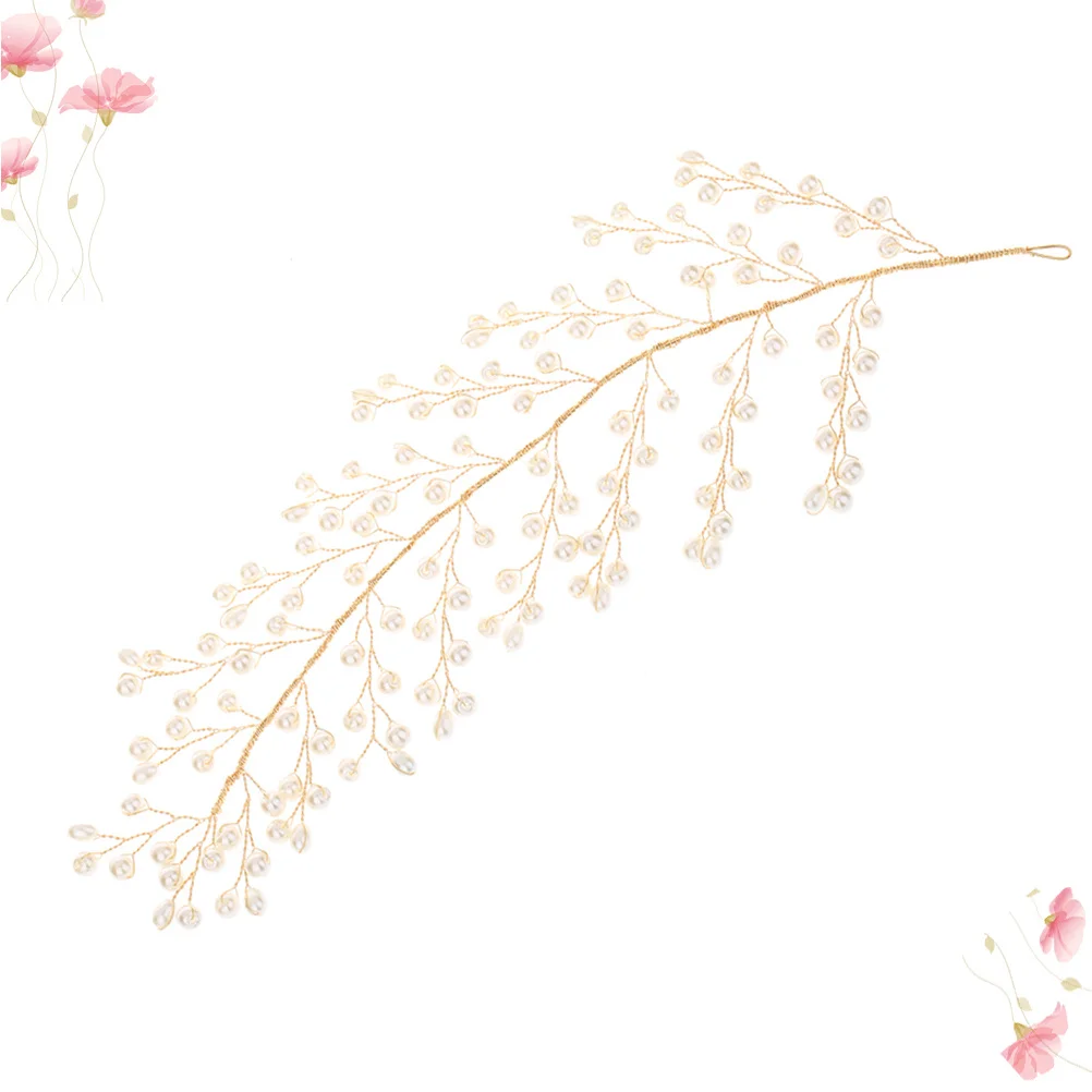 

Повязка для волос в форме листа, женский жемчуг, свадебные аксессуары для волос, золотой головной убор для свадьбы, дня рождения, элегантный обруч для волос