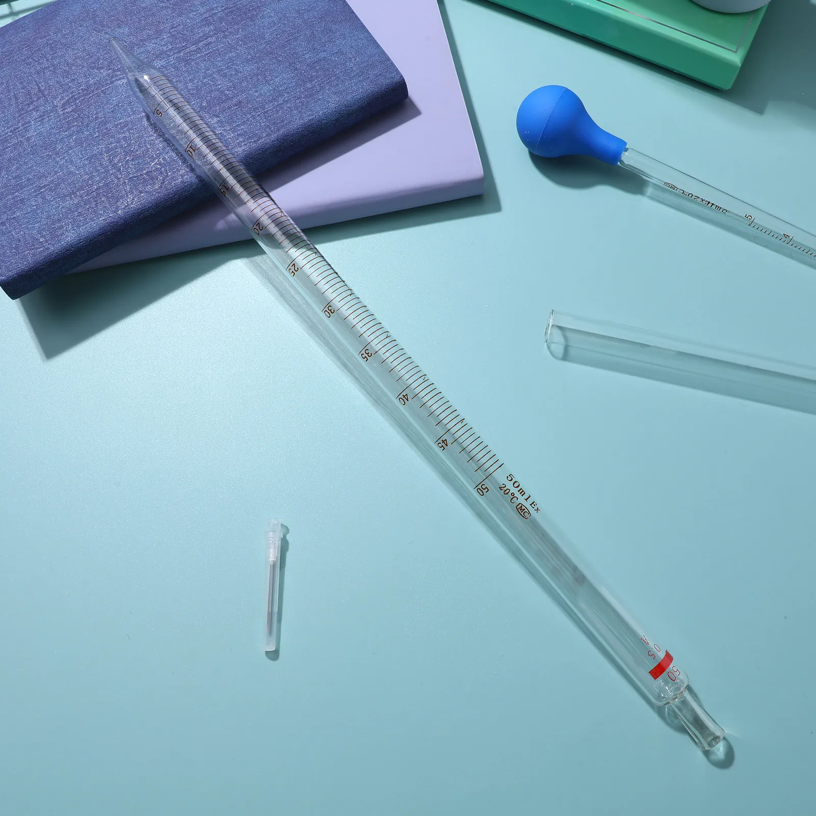 Glass Graduated Pipette Clear Heatproof Glass Straw Eco-Friendly Experimental Drinking Straw Measuring Transfer Pipette