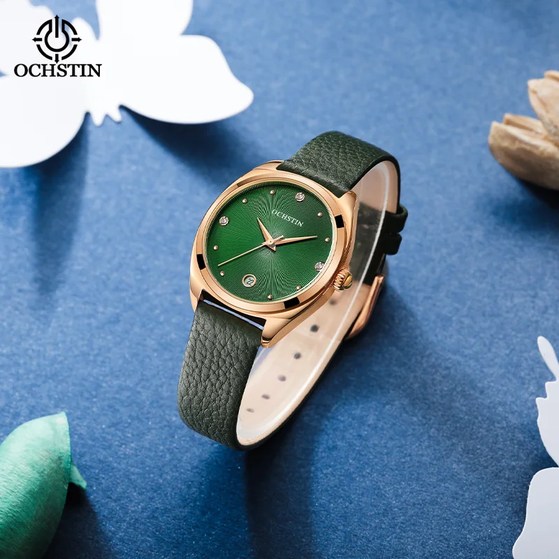 OCHSTIN Women Minimalist Quartz Wristwatch Classic Compact Stainless Steel Band Waterproof Ladies Daily Wear Watch Reloj