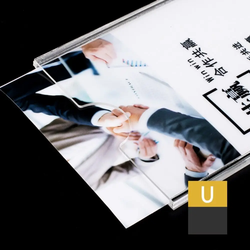 Durable Acrylic Label Holder Clear Double Layer Photo Frame Self-Adhesive Multifunctional Price Tag Display Holder Supermarket