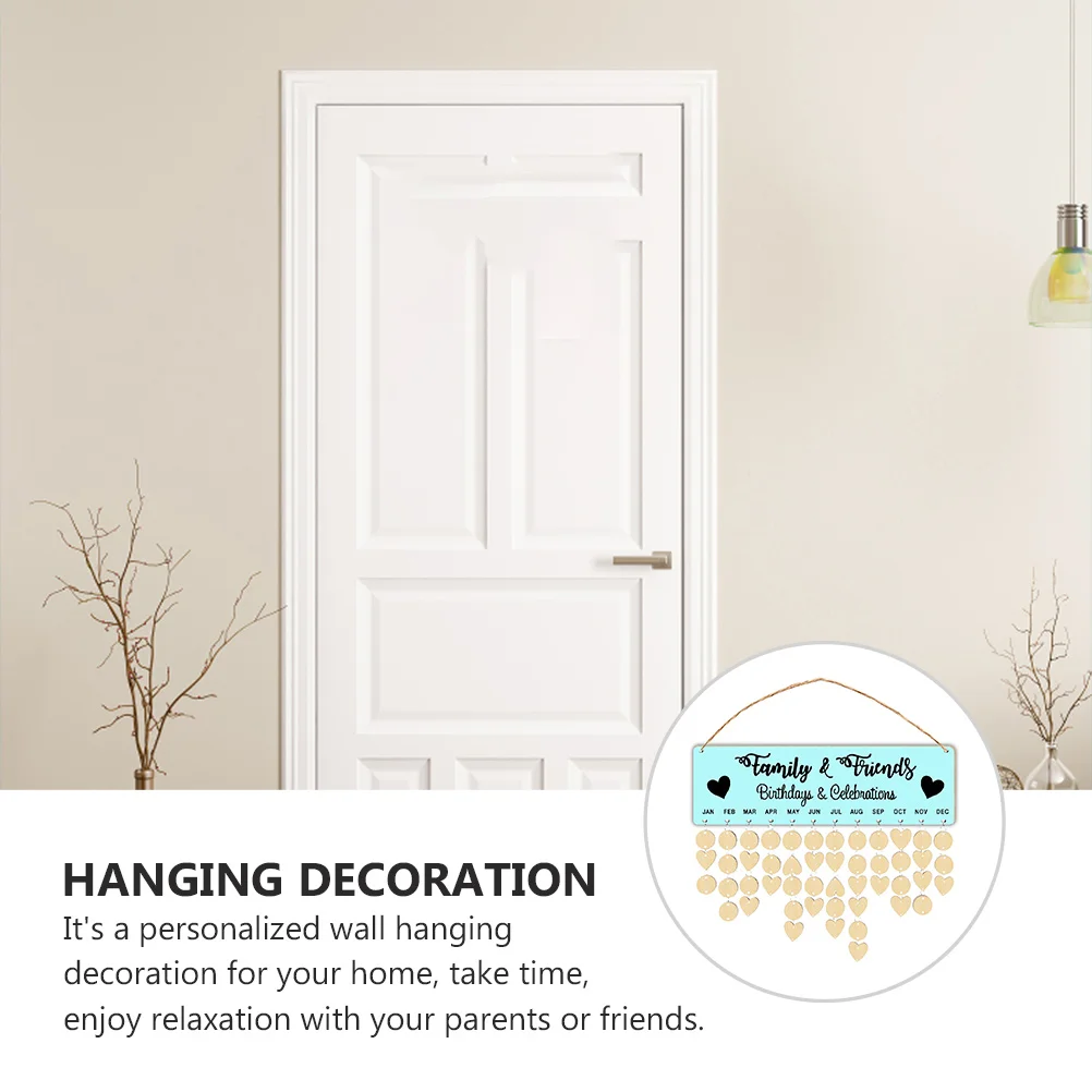 

Memo Calendar Board Family Wall Decor DIY Wood Plaque Track Birthday Board Birthdays Sweet Atmosphere