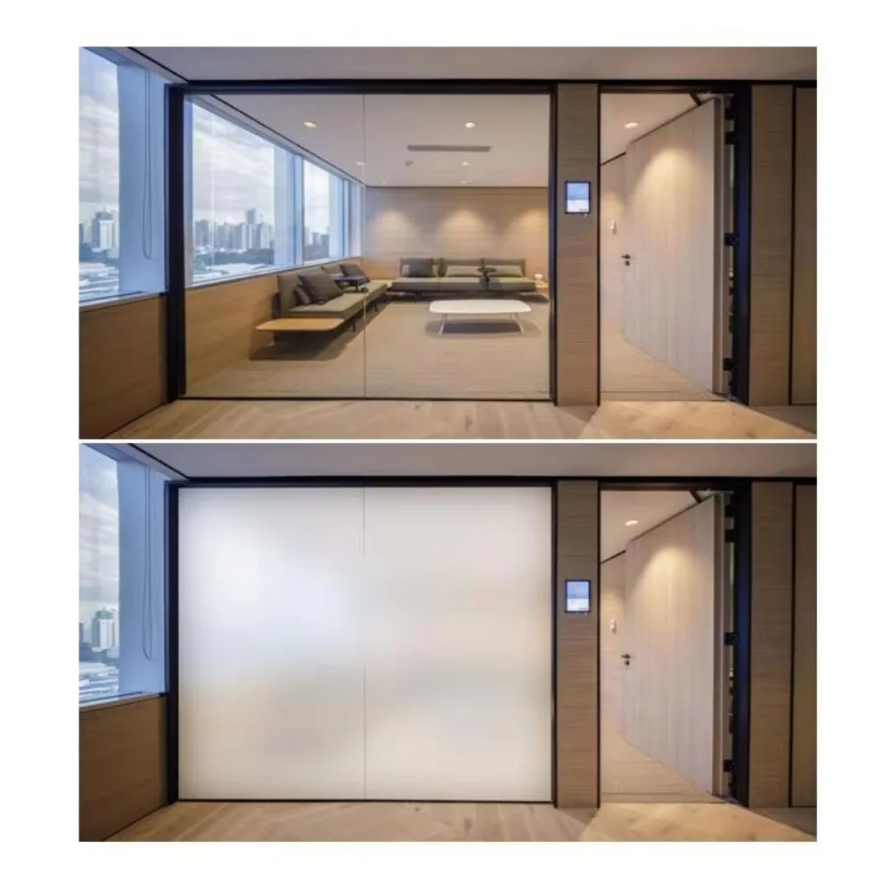 Self-adhesive smart window film for sliding glass doors and frosted glass windows electronic switchable PDLC smart shades