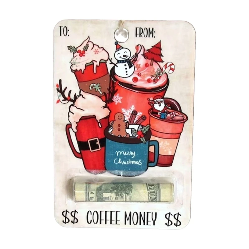 Practical Christmas Unique Money Holder Cartoon Money Clip Pendant Decoration Gift Card for Home Decor or Gifting Dropship