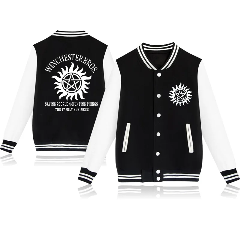 New Supernatural Baseball Jacket Men/Women Fashion Cotton Baseball Jersey Casual Long Sleeve Jacket Jacket