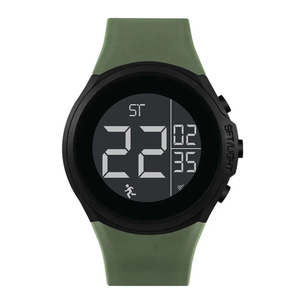 Мужские спортивные часы, многофункциональный секундомер, светодиодные электронные часы, круглые циферблаты, модные водонепроницаемые светящиеся часы на открытом воздухе, подарки