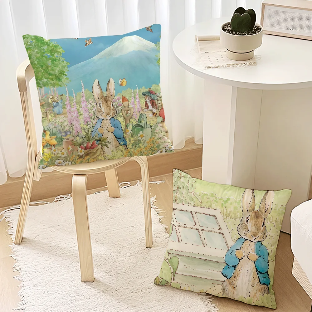 cushion cover Soft P-Peter Comfortable For Sofa Living Room Rabbit Home Office Decor Cartoon Pillow Case Protective Covers