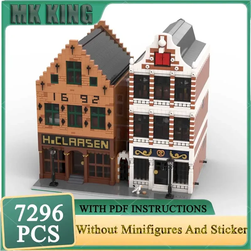 

City Street View Moc Building Blocks Colonial Goods Store & Old Bakery Model Technology Bricks DIY Construstion Assembly Toys