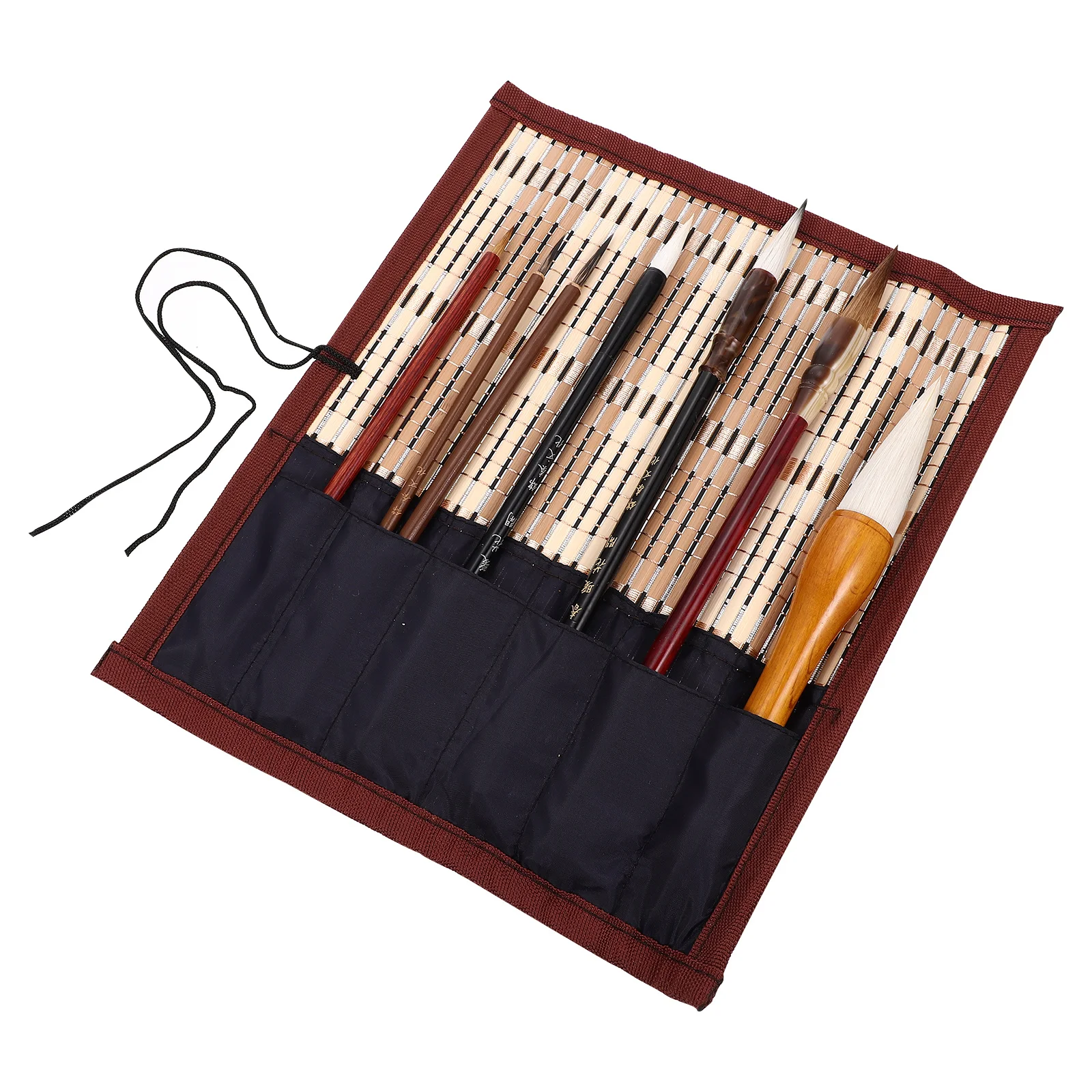 

1 Set Professional Calligraphy Pen Kanji Art Brush Roll-Up Holder Light Weight Smooth Surface Chinese Painting Ink Brush Pen For