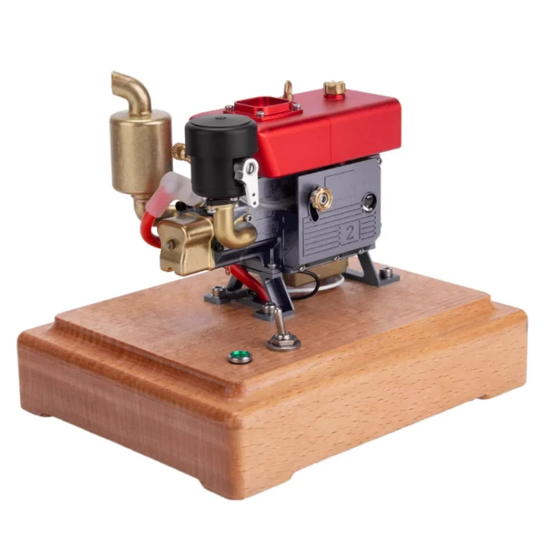 

MUSA Single Cylinder Diesel Engine Model 2.2CC Brass Mini Steam Engine Model with CDI Igniter CNC mechanical Model Kit