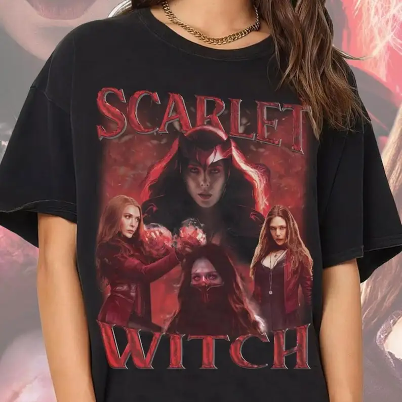 Scarlet Witch, ScarletWitch, Unisex Style Gift for Fans, T-shirt, Crew Sweatshirt, and Hooded, Vintage Homage Thicthinhichthoi-T