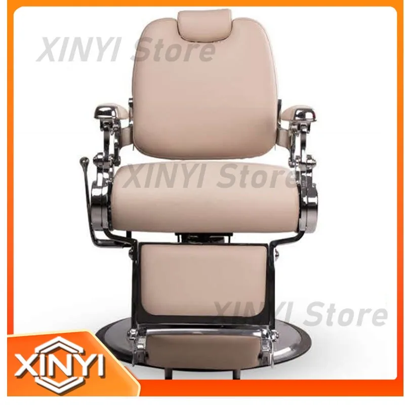 Luxury Synthetic Leather Barber Chair 360 Degree Swivel Hydraulic Pump Adjustable Footrest Eco-Friendly Design Baber Shop