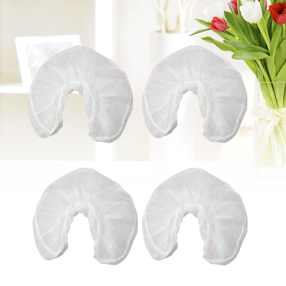 

50 Pcs Non-woven U-shaped Pillowcase Travel Table Headrest Cover Covers for Massage Fabric Cushion