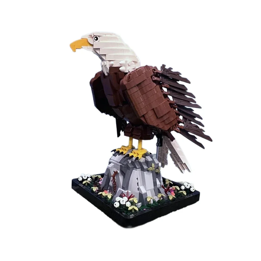

MOC Bald Eagle Model Building Blocks Realistic Bird Sculpture Bricks Kit Wildlife Animal Puzzle DIY Birthday Toys Children Gifts
