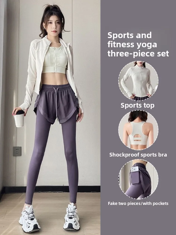 

Женский спортивный комплект для бега: быстросохнущие тренировочные брюки для бадминтона, длинные, с молнией, с высокой талией, для фитнеса и спортзала