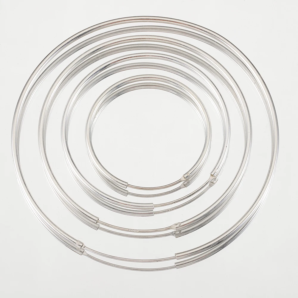 1 pz 925 orecchini aperti in argento Sterling Loop Hoop 3 4 5 6cm orecchino ad anello a base di cerchio per gioielli che fanno componenti fai da te all'ingrosso