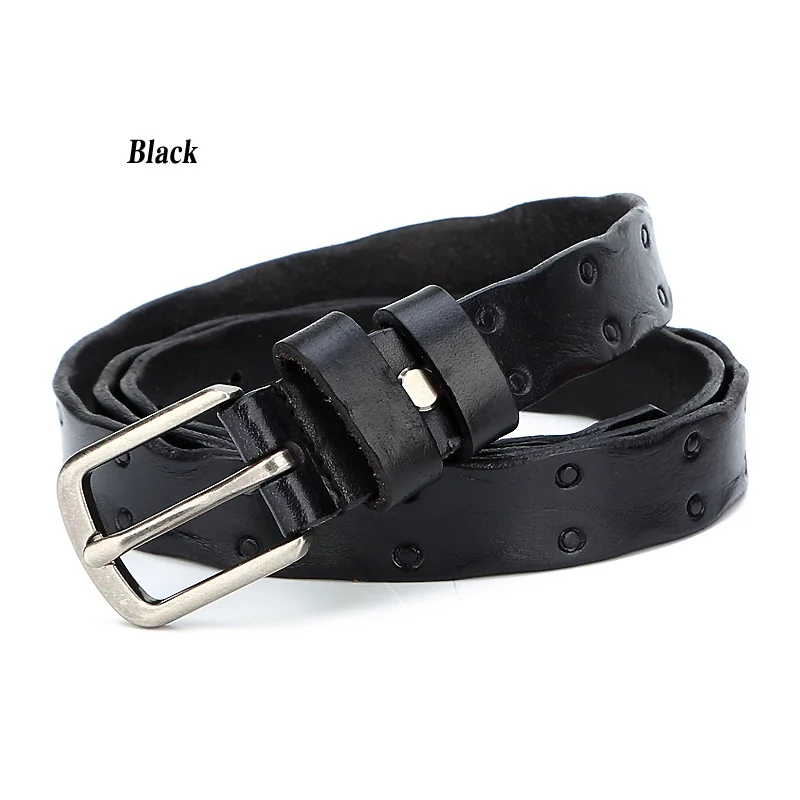 Brand Design Women's Belt Vintage Style Genuine Leather Pin Buckle s Female Adjustable Designer