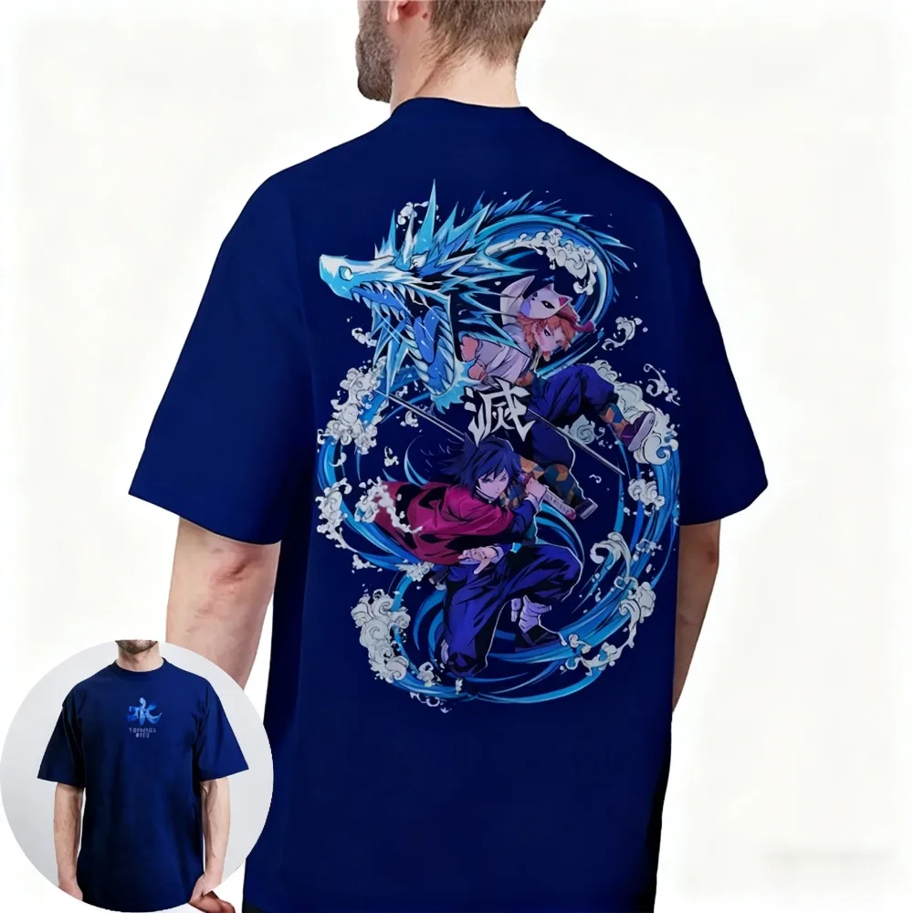 giyu-tomioka-impresso-demon-slayer-anime-japones-manga-curta-camiseta-verao-tendencia-masculina-versatil-meninos-pai-filho-macio-topo