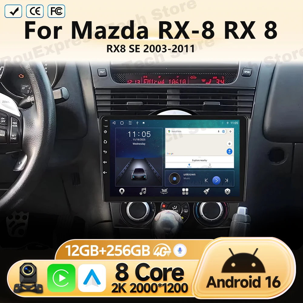 Car Radio For Mazda RX-8 RX 8 RX8 SE 2003 2004 2005 2006-2011 Android GPS Auto Navigation Multimedia Video Player Head Unit WIFI
