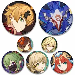 Game Peripheral Cartoon Role Arlecchino Chasca Chiori Eula Badge Genshin Impact Enamel Pins Backpack Clothes Brooch Jewelry Gift