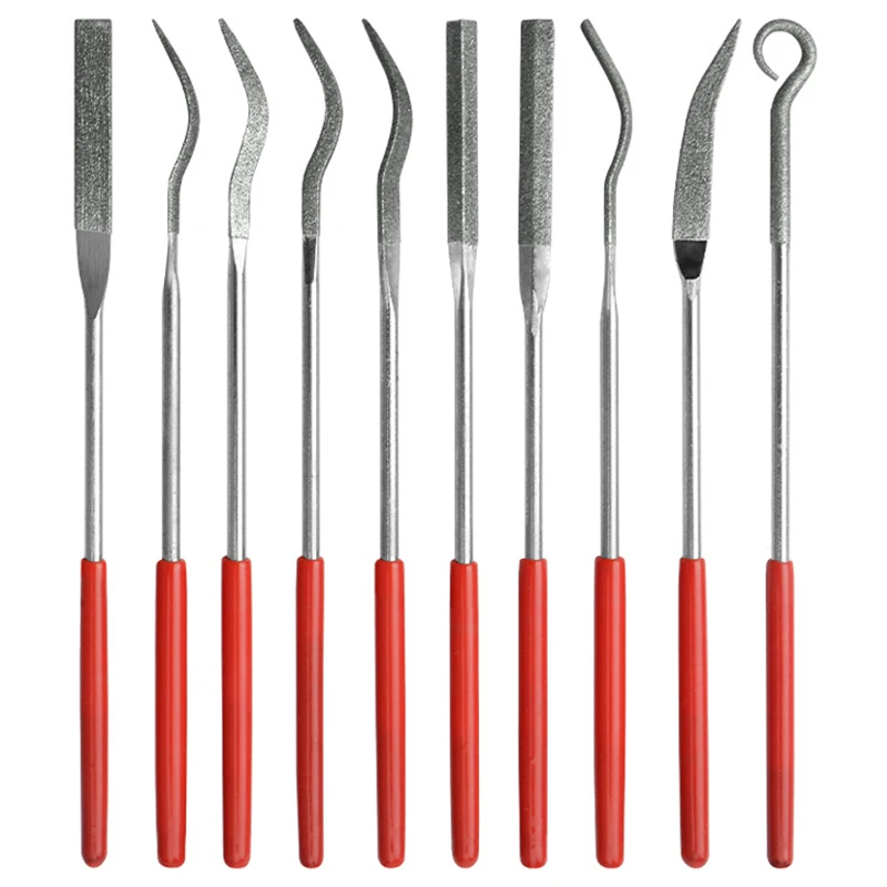 2 Set Mini Diamond File 3*140mm Special-Shaped Needle Files For Metal Glass Ceramic Jewelry DIY Polishing Tool Woodworking Tools