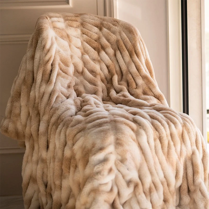 Tie Dye Imitation Rabbit Blanket Suitable for All Seasons Sofa Blanket Cover Soft Comfortable Nap Blanket Skin-friendly
