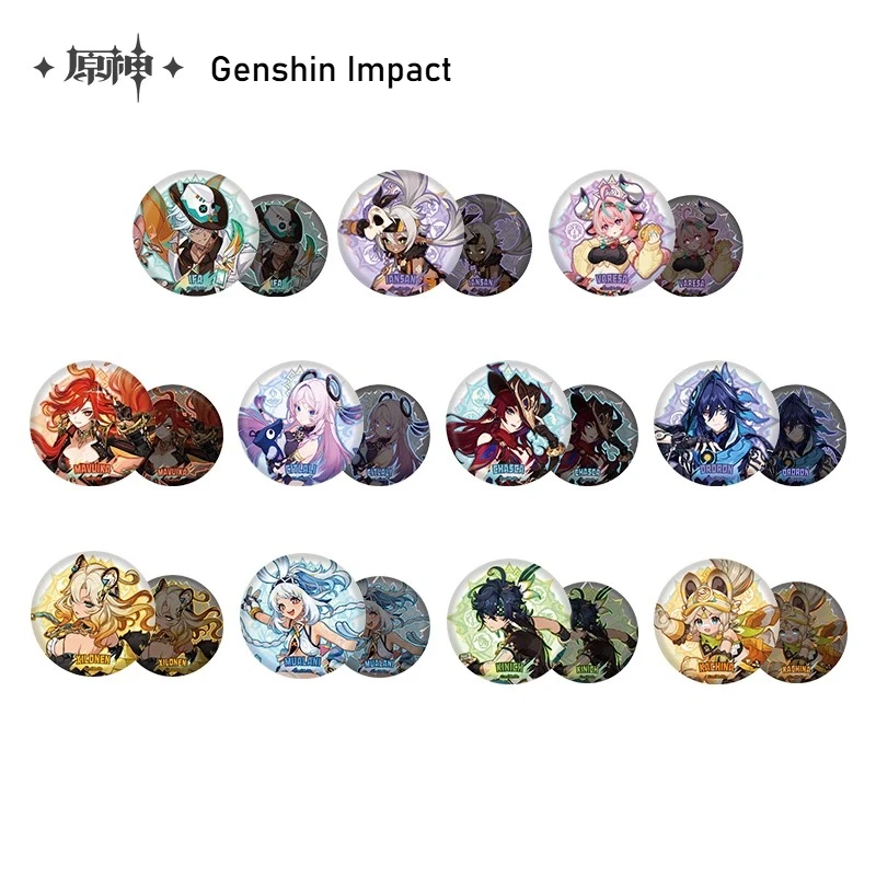 

Подлинный Genshin Impact 7,5 см Natlan Theme Series, значок персонажа Mu Ctrl Kachina Kinich Xilonen Chasca, аниме, подарки для косплея