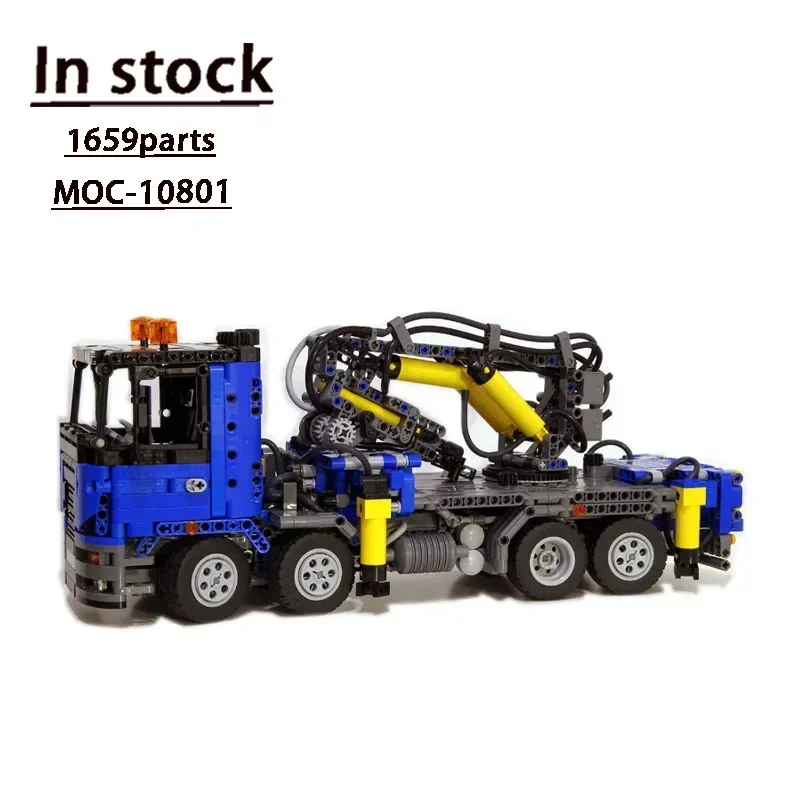 MOC-10801Truck com guindaste pneumático, montado Building Block Model, 1659 peças de tijolo, presente de brinquedo de aniversário infantil para o menino