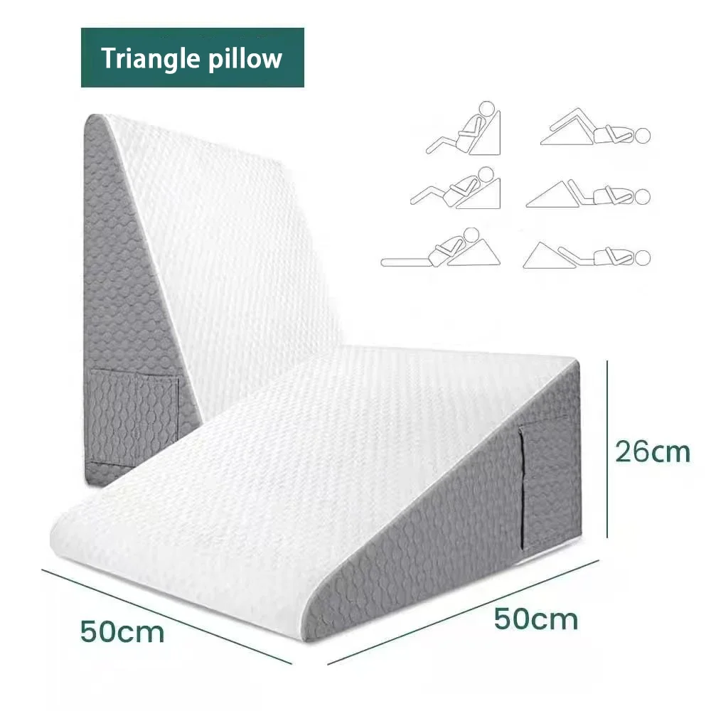 Wedge Pillow for Acid Reflux in Sleep After Surgery Triangle Elevated Pillow for Bedside Dorm Office Memory Foam Pillow Body