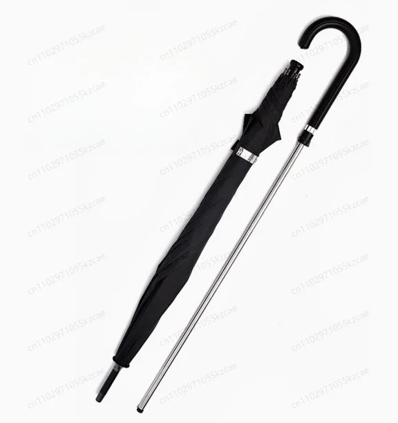 Simple self-defense umbrella creative long handle straight pole sunny rain black plastic sunshade sunscreen can be pulled out
