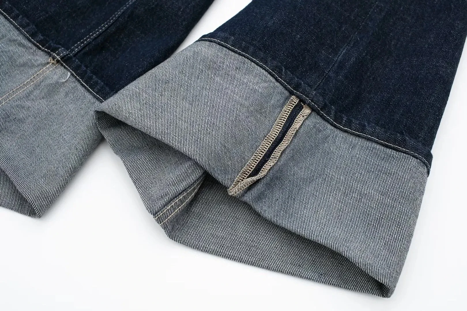 HH Damen Vintage Einfarbige Jeanshose mit Reißverschluss und Taschen, Modische Weite Lange Hose, Frühjahr/Herbst 2026, Lässige Party-Hose – Detail 8
